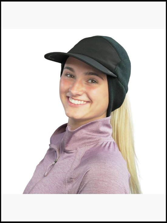 Fleece Winter Running Hat with Ponytail Hole & Soft Foam Brim main image 5